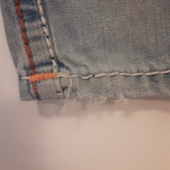 True Religion Jeans Girls Size 6 Distressed Thick Stitch Flap Pockets Made USA - Picture 8 of 11